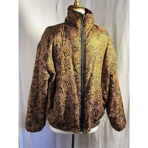 Vintage Women's 90's Stunt Sports Wild Animal Print Windbreaker Jacket - Size M